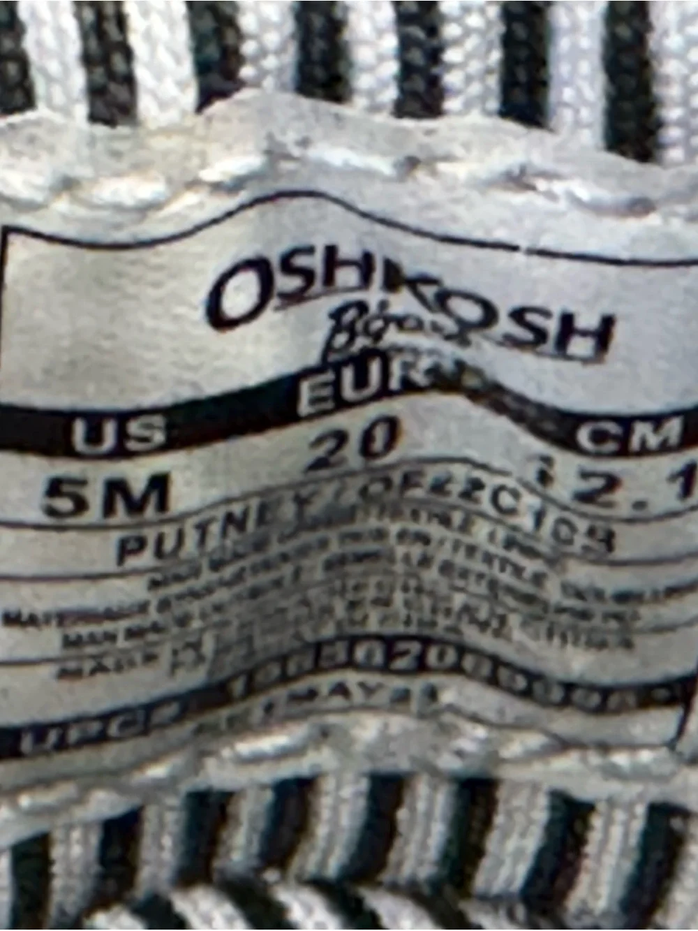 OshKosh B'gosh Navy and White Striped Lined Kids Lace-Up Sneakers